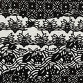 Antique Japanese Katagami Kimono Paper Stencil Katazome Flowers Design 4Y573