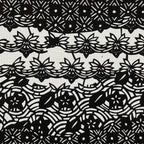 Antique Japanese Katagami Kimono Paper Stencil Katazome Flowers Design 4Y573