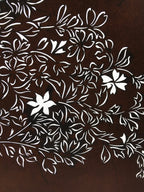 Antique Japanese Katagami Kimono Paper Stencil Katazome Flowers Design 4Y582
