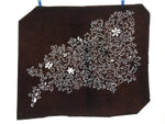 Antique Japanese Katagami Kimono Paper Stencil Katazome Flowers Design 4Y582