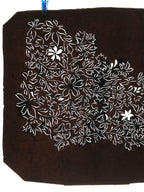 Antique Japanese Katagami Kimono Paper Stencil Katazome Flowers Design 4Y582