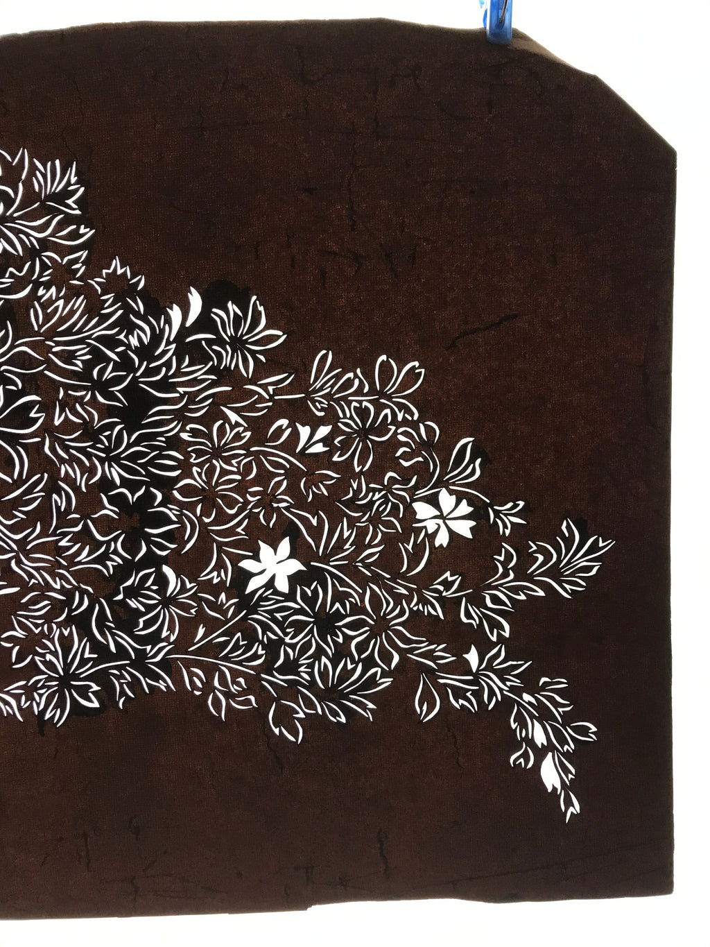 Antique Japanese Katagami Kimono Paper Stencil Katazome Flowers Design 4Y582