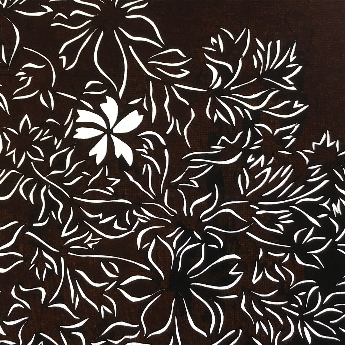 Antique Japanese Katagami Kimono Paper Stencil Katazome Flowers Design 4Y582