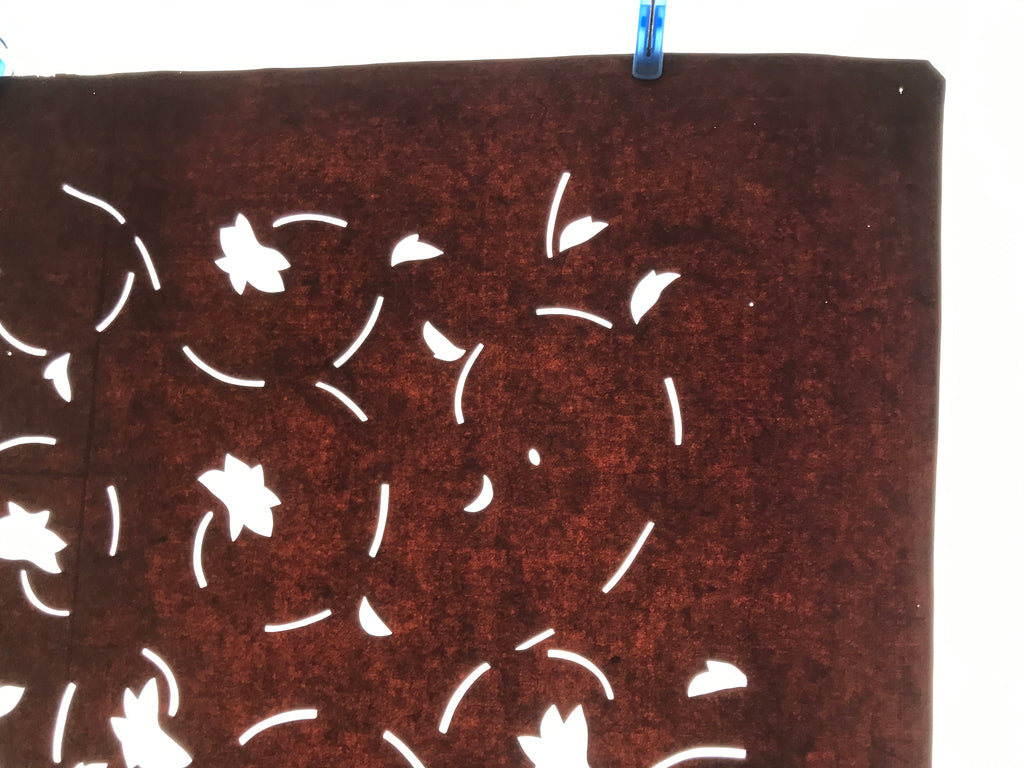 Antique Japanese Katagami Kimono Paper Stencil Katazome Flowers Karakusa 4Y634
