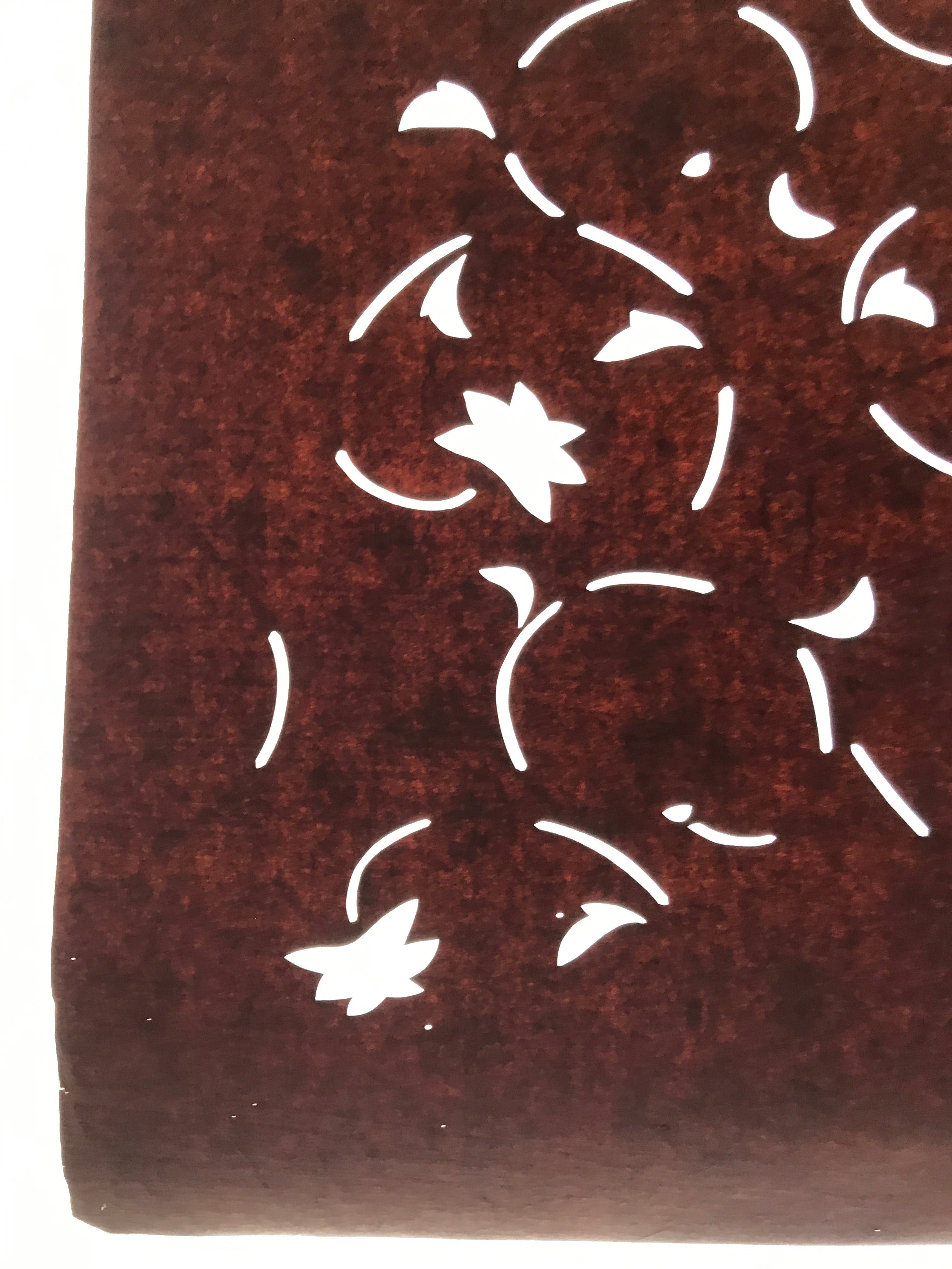 Antique Japanese Katagami Kimono Paper Stencil Katazome Flowers Karakusa 4Y635
