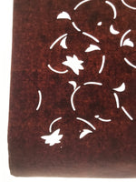 Antique Japanese Katagami Kimono Paper Stencil Katazome Flowers Karakusa 4Y635