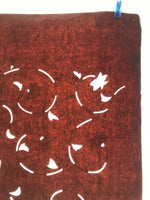 Antique Japanese Katagami Kimono Paper Stencil Katazome Flowers Karakusa 4Y635