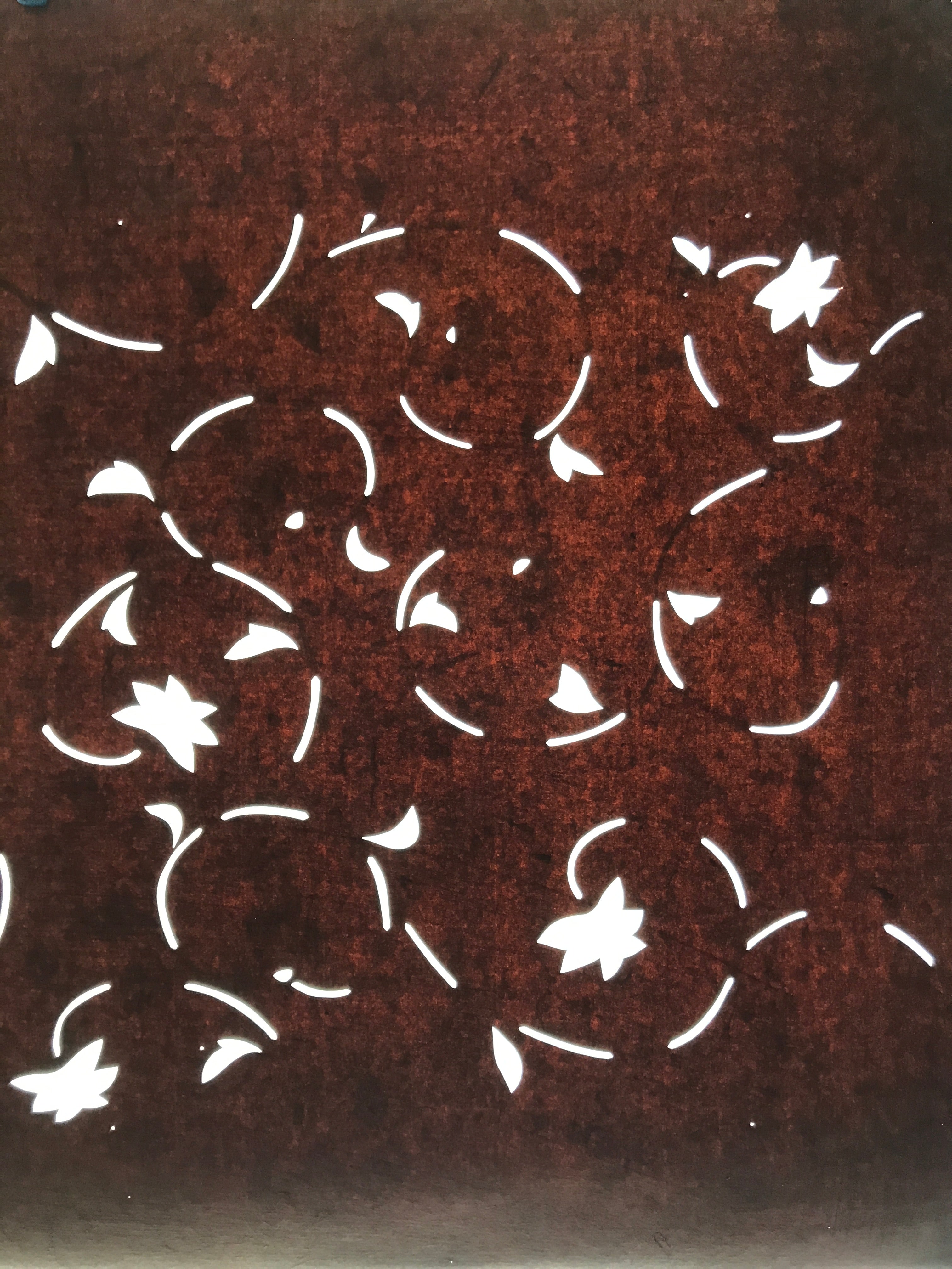 Antique Japanese Katagami Kimono Paper Stencil Katazome Flowers Karakusa 4Y635