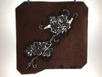 Antique Japanese Katagami Kimono Paper Stencil Katazome Flowers Leaves 4Y583