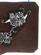 Antique Japanese Katagami Kimono Paper Stencil Katazome Flowers Leaves 4Y583