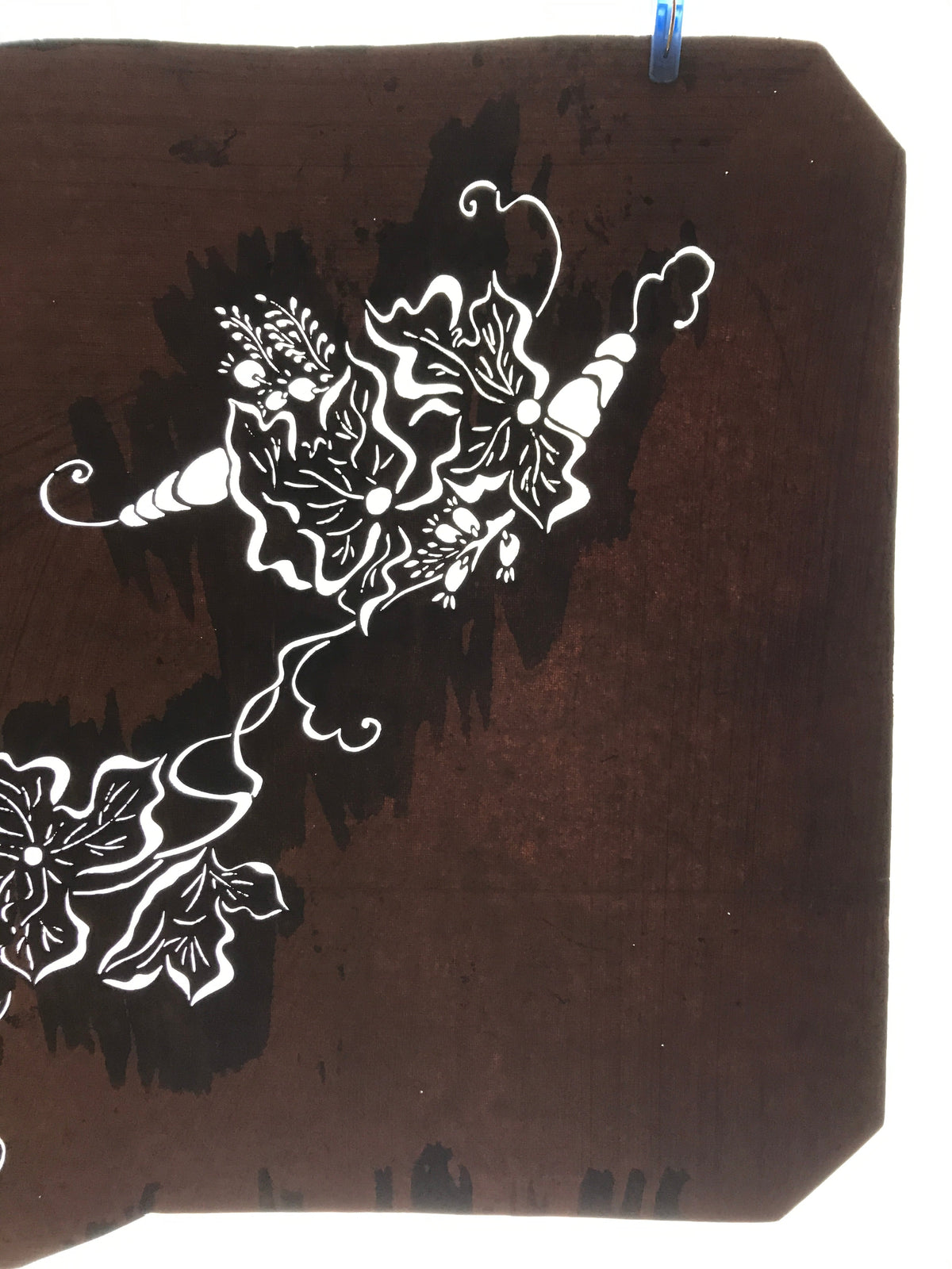 Antique Japanese Katagami Kimono Paper Stencil Katazome Flowers Leaves 4Y583