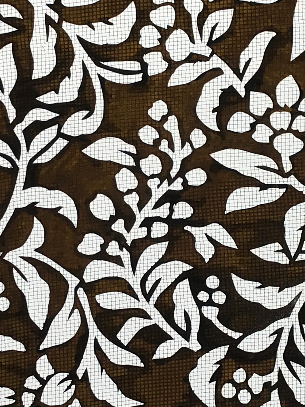 Antique Japanese Katagami Kimono Paper Stencil Katazome Flowers Pattern 4Y545