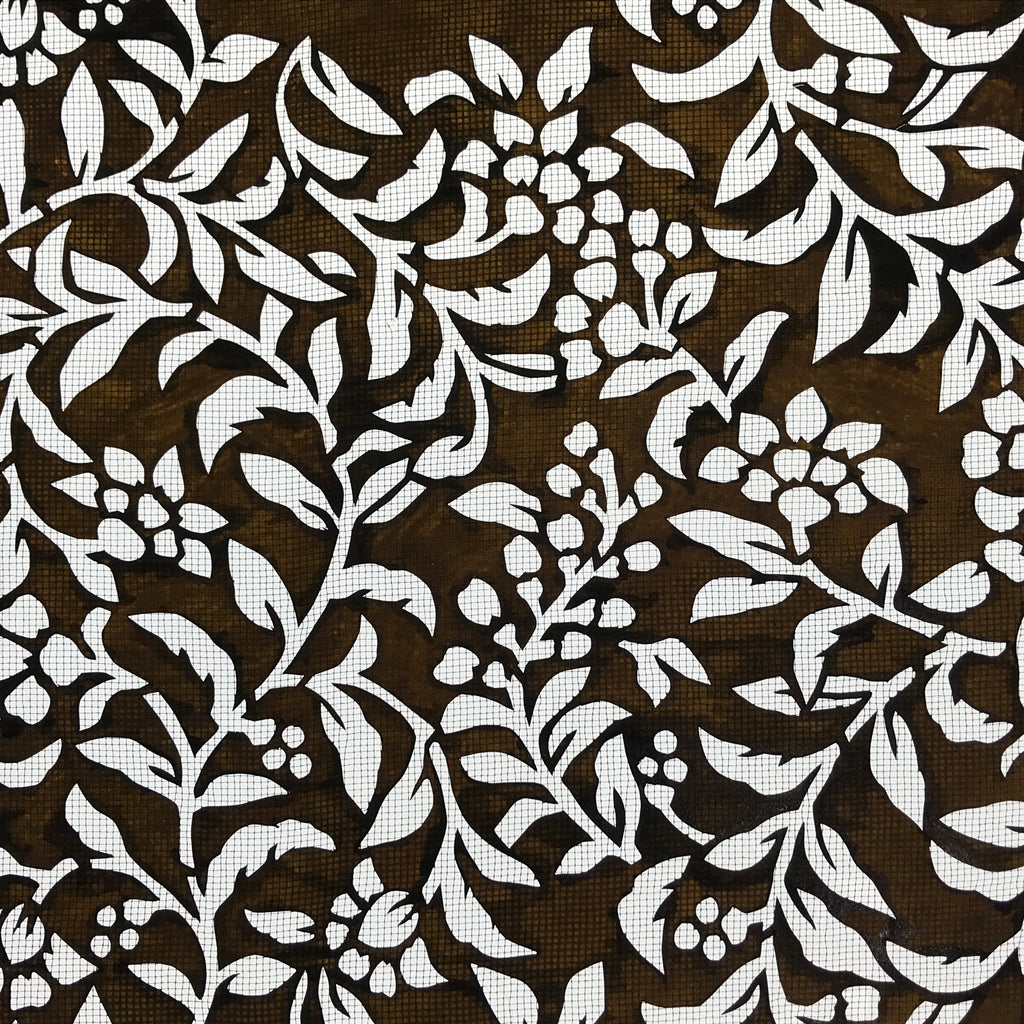 Antique Japanese Katagami Kimono Paper Stencil Katazome Flowers Pattern 4Y545