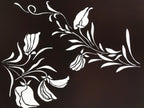 Antique Japanese Katagami Kimono Paper Stencil Katazome Flowers Plants 4Y538