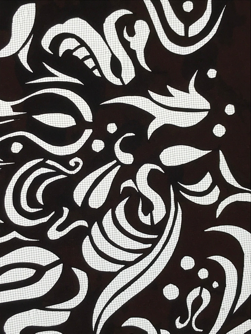 Antique Japanese Katagami Kimono Paper Stencil Katazome Flowers Plants 4Y541