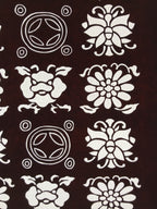 Antique Japanese Katagami Kimono Paper Stencil Katazome Flowers Shippo 4Y609