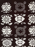 Antique Japanese Katagami Kimono Paper Stencil Katazome Flowers Shippo 4Y609