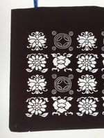 Antique Japanese Katagami Kimono Paper Stencil Katazome Flowers Shippo 4Y610