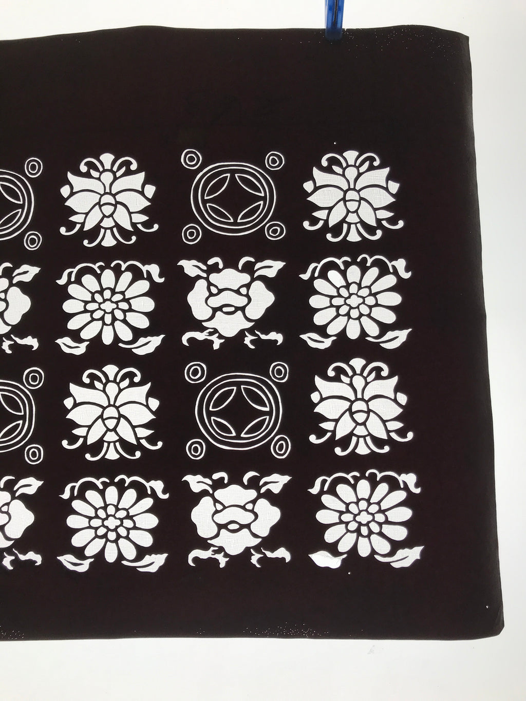Antique Japanese Katagami Kimono Paper Stencil Katazome Flowers Shippo 4Y610