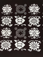 Antique Japanese Katagami Kimono Paper Stencil Katazome Flowers Shippo 4Y610