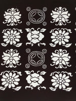 Antique Japanese Katagami Kimono Paper Stencil Katazome Flowers Shippo 4Y610