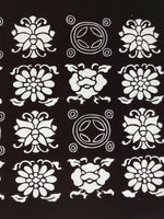 Antique Japanese Katagami Kimono Paper Stencil Katazome Flowers Shippo 4Y610