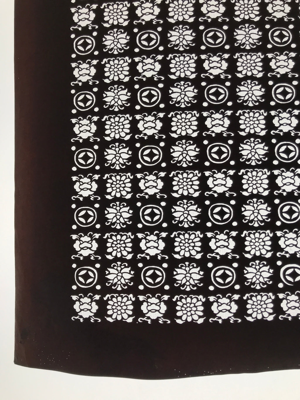 Antique Japanese Katagami Kimono Paper Stencil Katazome Flowers Shippo 4Y619