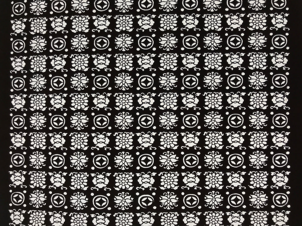 Antique Japanese Katagami Kimono Paper Stencil Katazome Flowers Shippo 4Y619