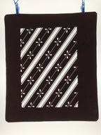 Antique Japanese Katagami Kimono Paper Stencil Katazome Flowers Stripes 4Y611