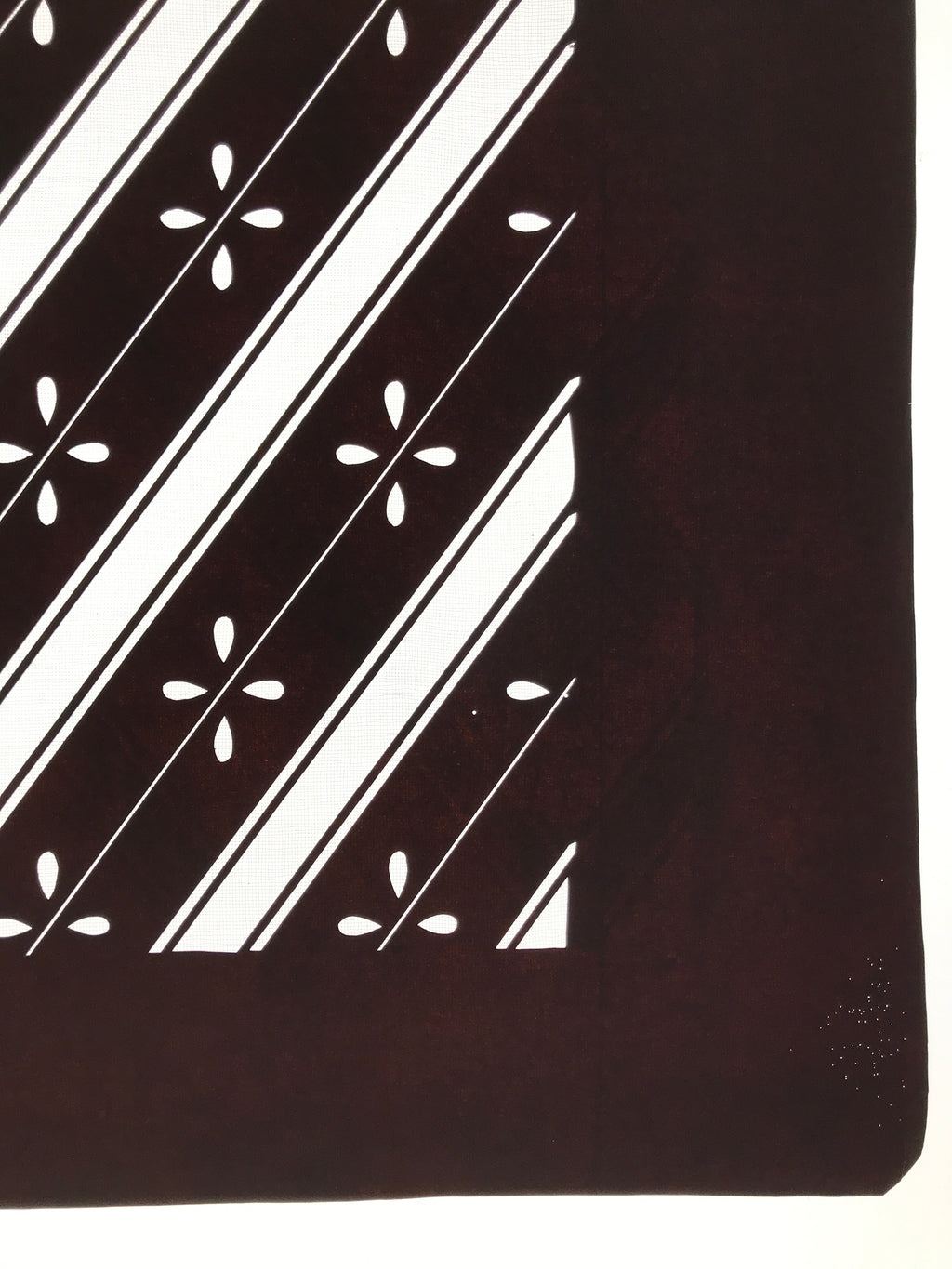 Antique Japanese Katagami Kimono Paper Stencil Katazome Flowers Stripes 4Y611