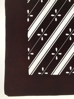 Antique Japanese Katagami Kimono Paper Stencil Katazome Flowers Stripes 4Y611