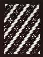 Antique Japanese Katagami Kimono Paper Stencil Katazome Flowers Stripes 4Y611