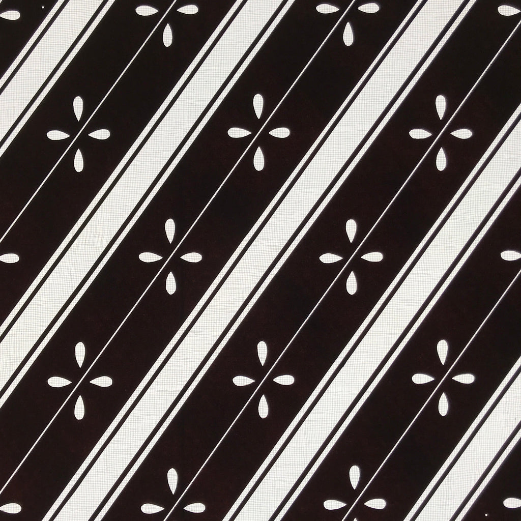 Antique Japanese Katagami Kimono Paper Stencil Katazome Flowers Stripes 4Y611