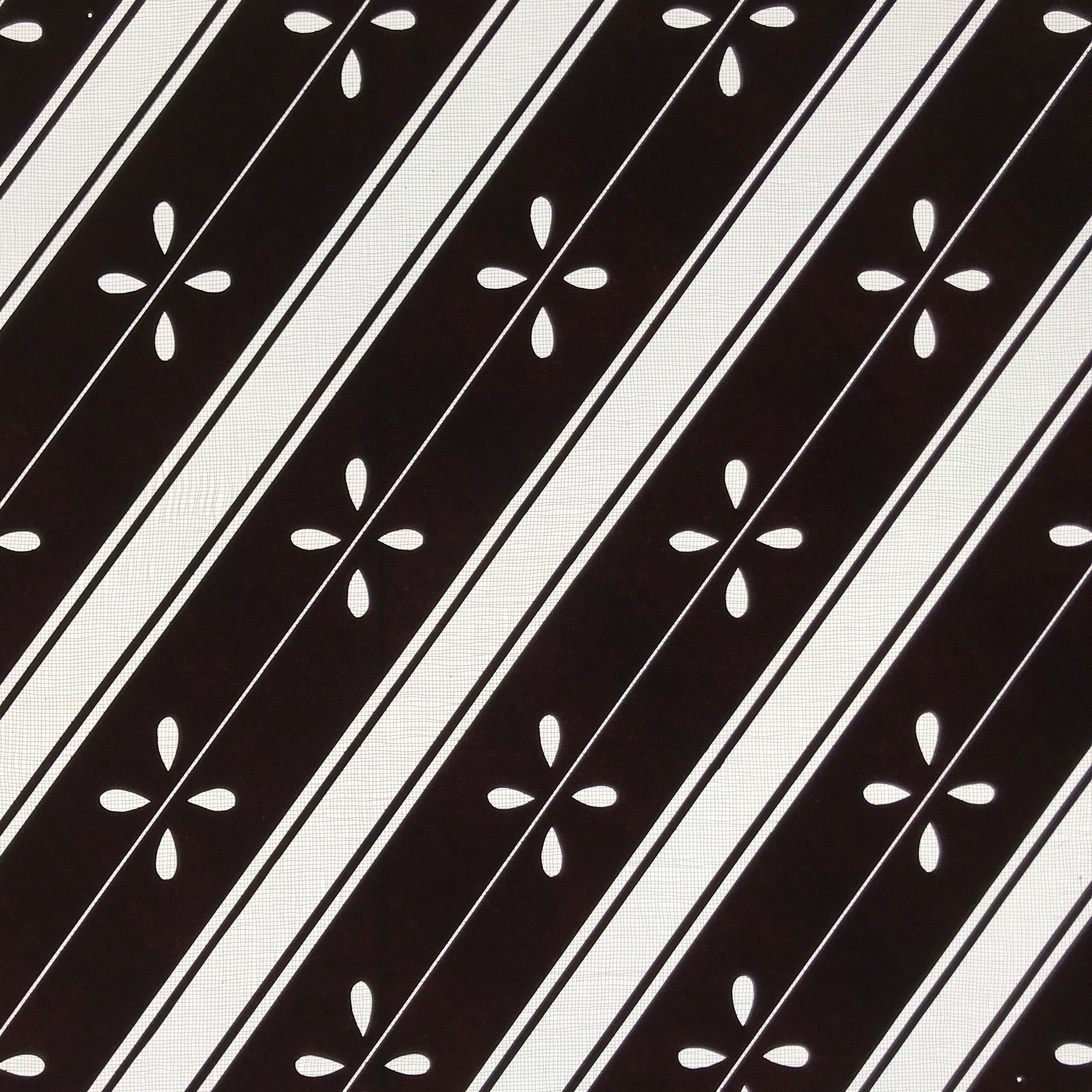 Antique Japanese Katagami Kimono Paper Stencil Katazome Flowers Stripes 4Y611
