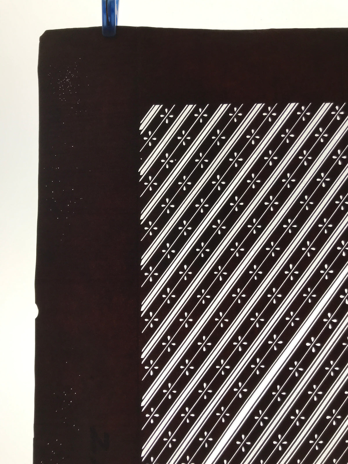 Antique Japanese Katagami Kimono Paper Stencil Katazome Flowers Stripes 4Y616