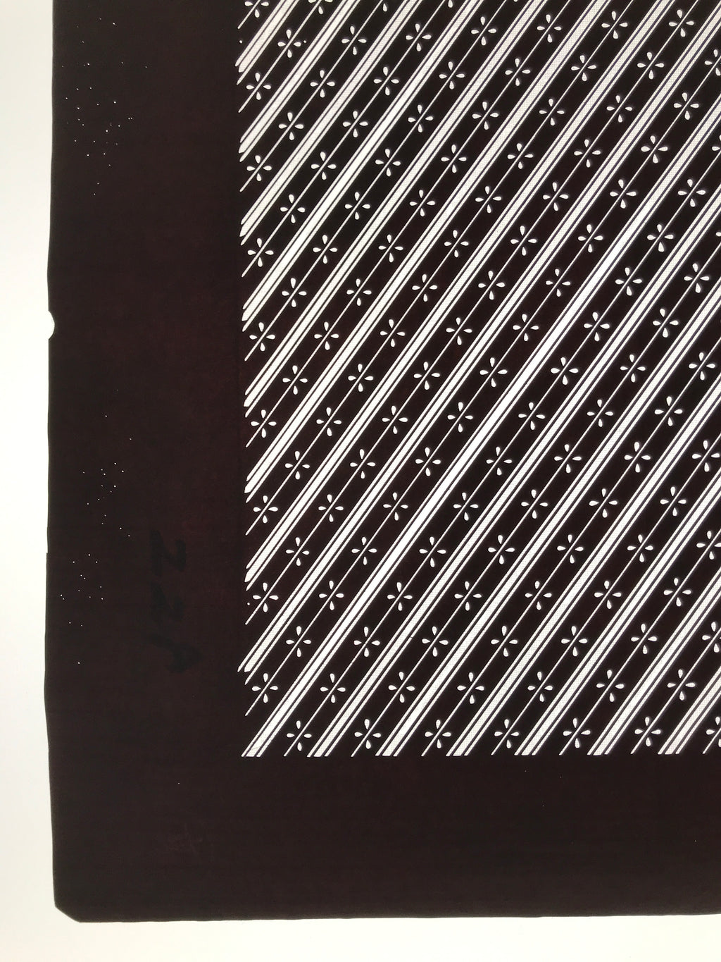 Antique Japanese Katagami Kimono Paper Stencil Katazome Flowers Stripes 4Y616