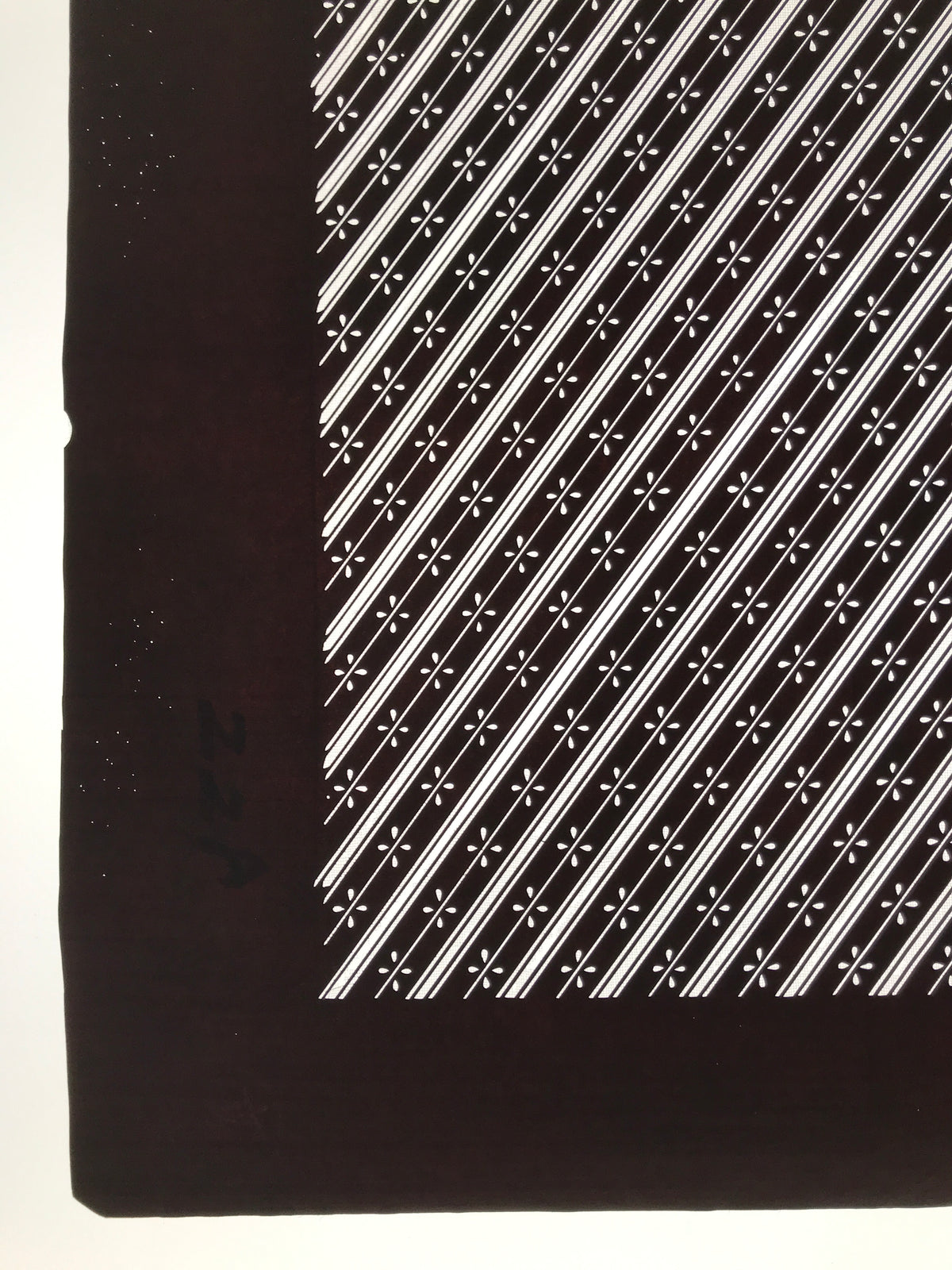 Antique Japanese Katagami Kimono Paper Stencil Katazome Flowers Stripes 4Y616