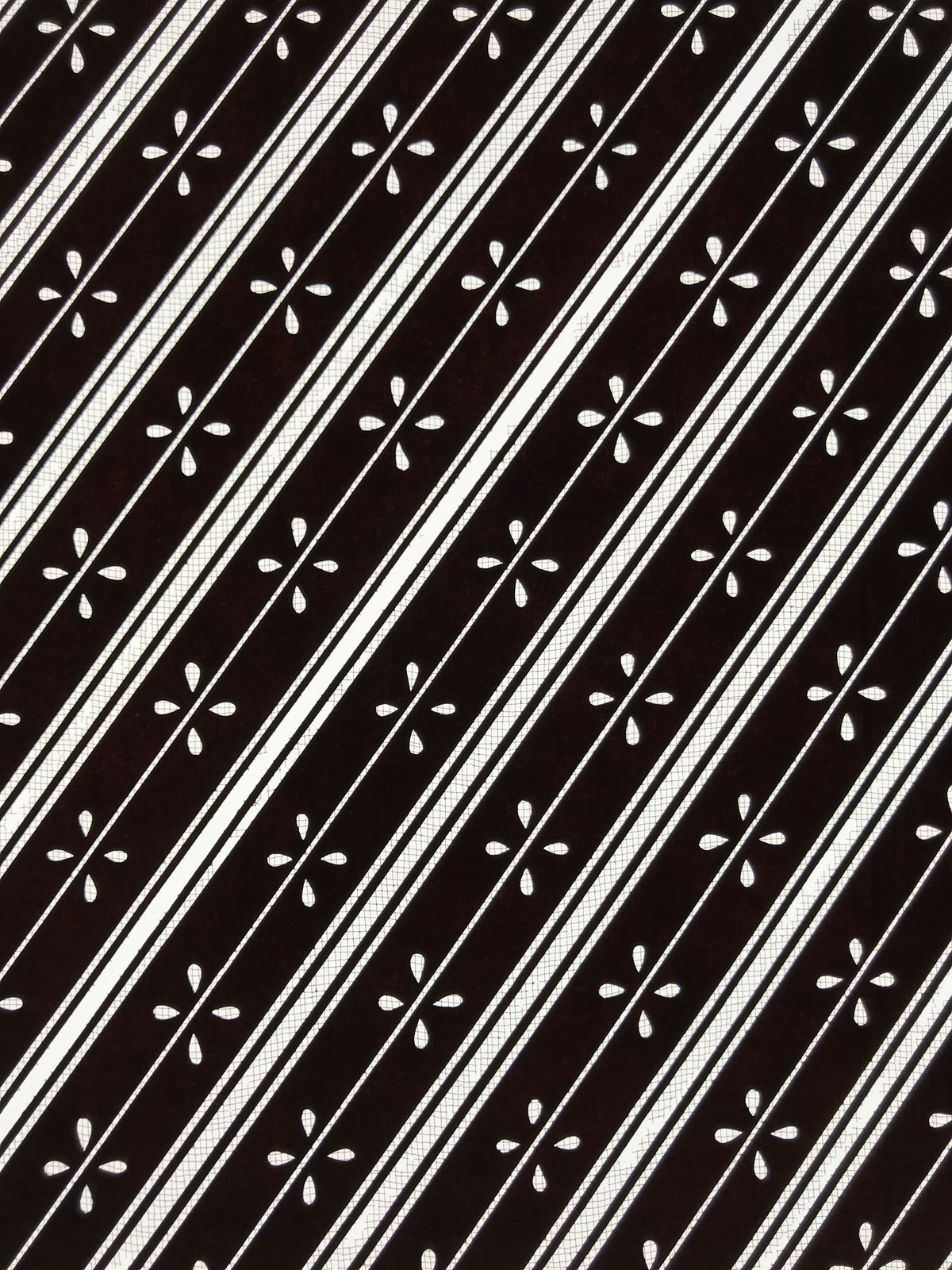 Antique Japanese Katagami Kimono Paper Stencil Katazome Flowers Stripes 4Y616