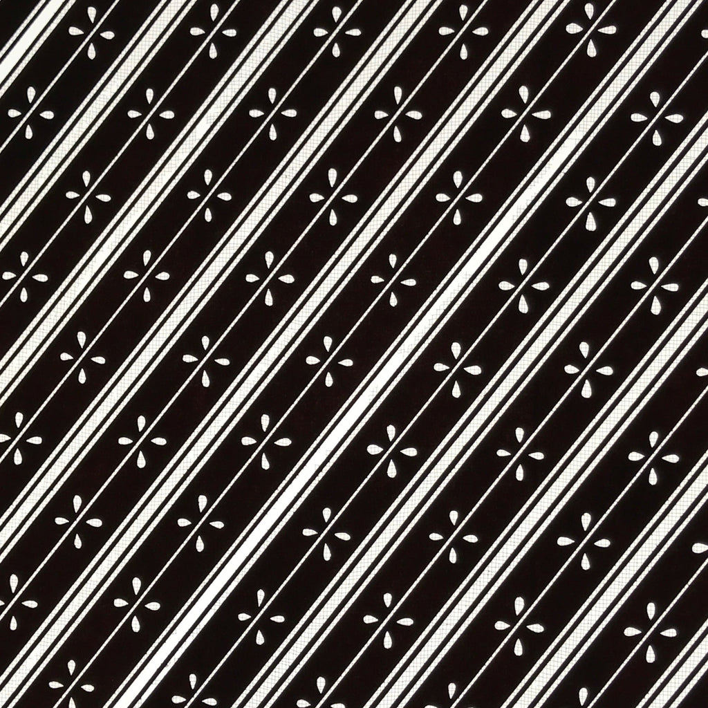 Antique Japanese Katagami Kimono Paper Stencil Katazome Flowers Stripes 4Y616