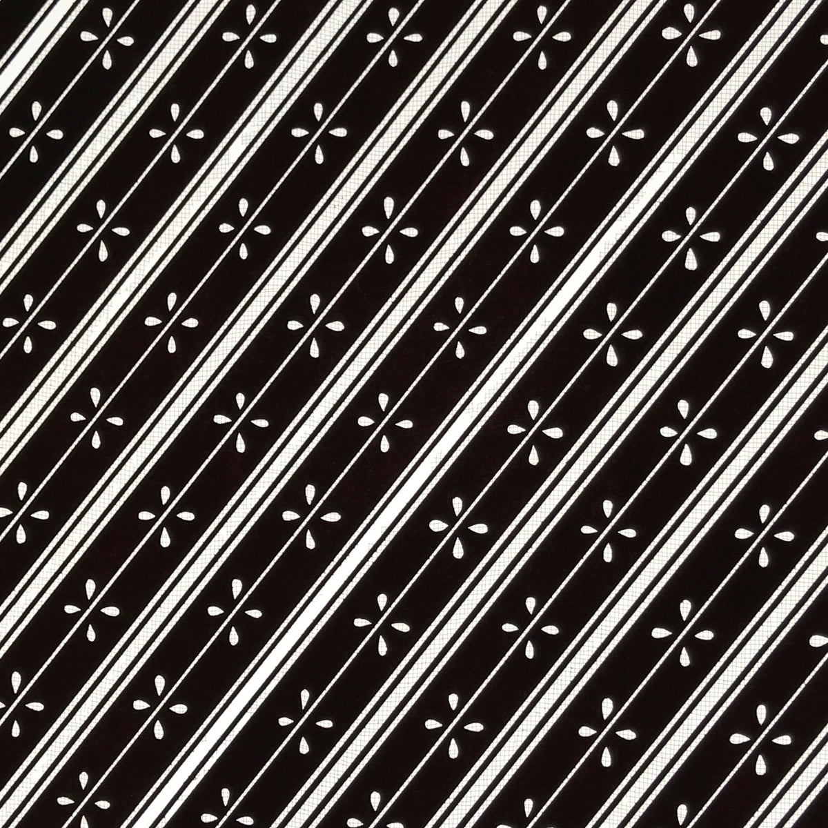 Antique Japanese Katagami Kimono Paper Stencil Katazome Flowers Stripes 4Y616