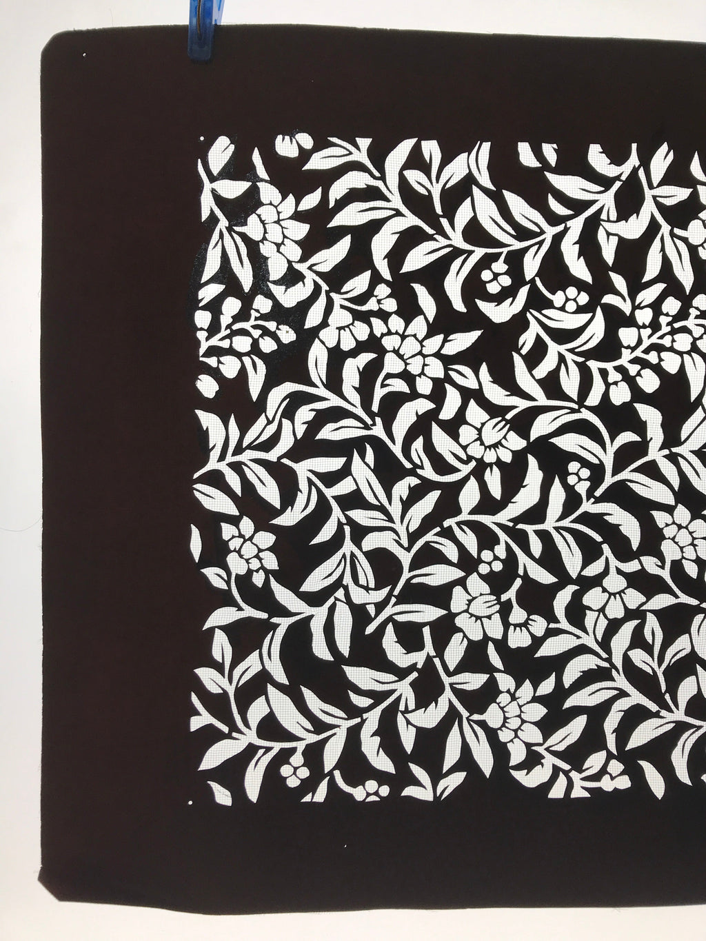 Antique Japanese Katagami Kimono Paper Stencil Katazome Flowers Vines 4Y576