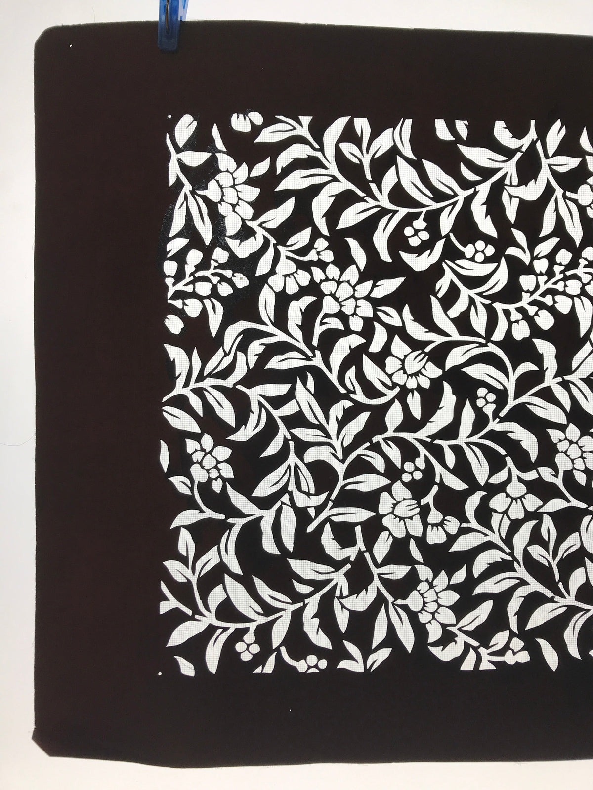 Antique Japanese Katagami Kimono Paper Stencil Katazome Flowers Vines 4Y576