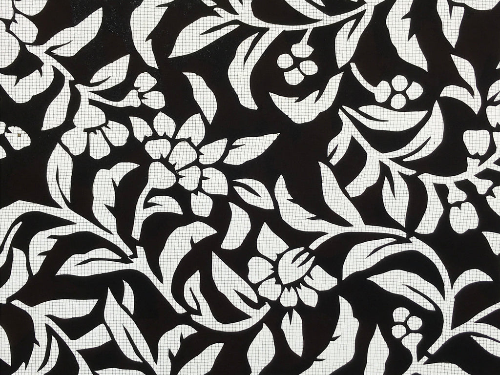 Antique Japanese Katagami Kimono Paper Stencil Katazome Flowers Vines 4Y576