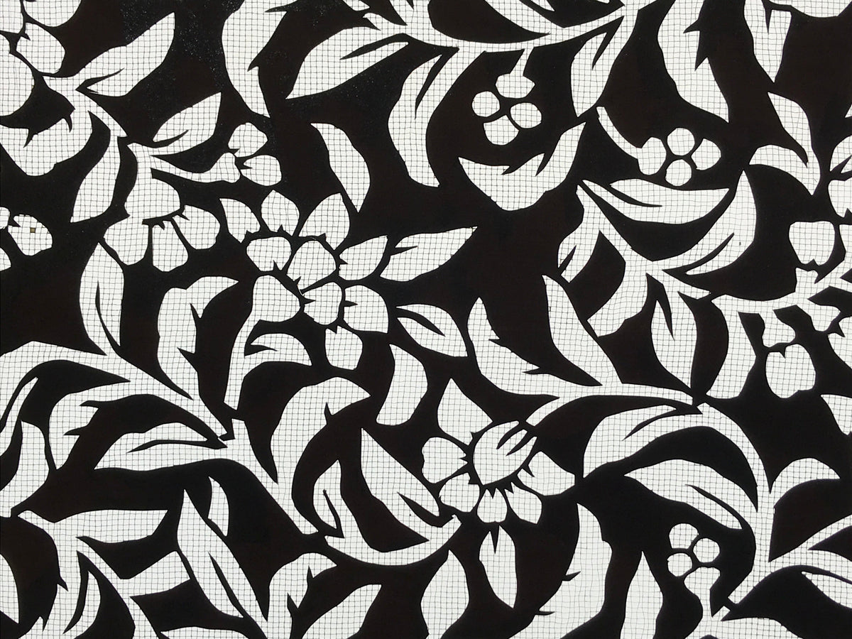 Antique Japanese Katagami Kimono Paper Stencil Katazome Flowers Vines 4Y576