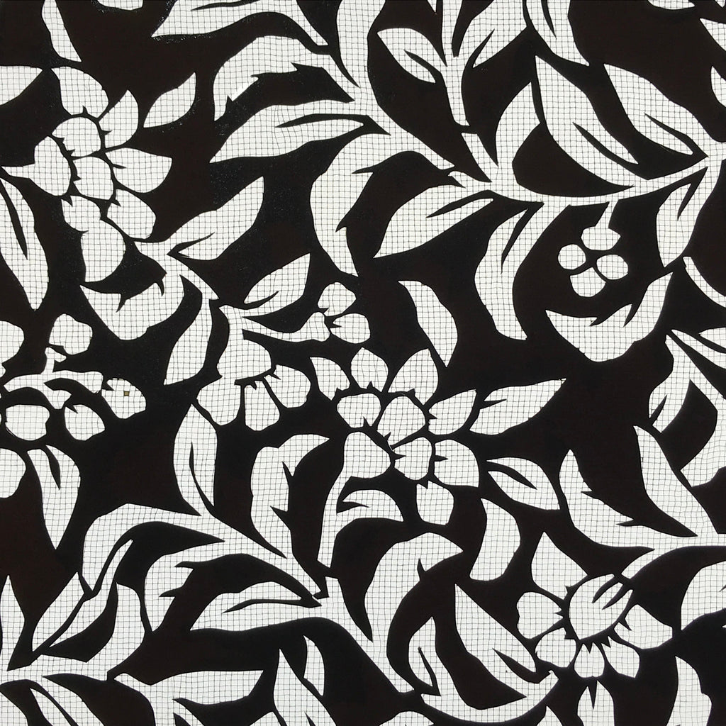 Antique Japanese Katagami Kimono Paper Stencil Katazome Flowers Vines 4Y576