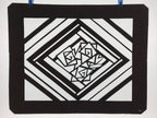 Antique Japanese Katagami Kimono Paper Stencil Katazome Geometric Rose 4Y577