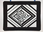 Antique Japanese Katagami Kimono Paper Stencil Katazome Geometric Rose 4Y577