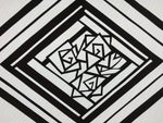 Antique Japanese Katagami Kimono Paper Stencil Katazome Geometric Rose 4Y577
