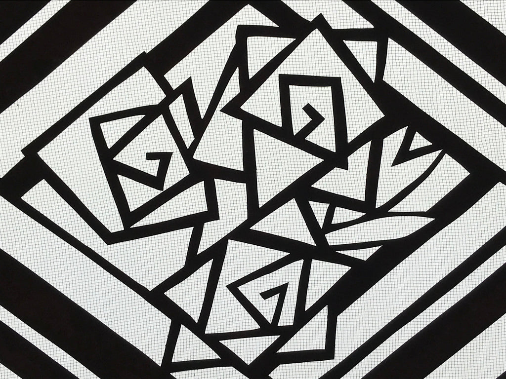 Antique Japanese Katagami Kimono Paper Stencil Katazome Geometric Rose 4Y577