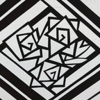 Antique Japanese Katagami Kimono Paper Stencil Katazome Geometric Rose 4Y577